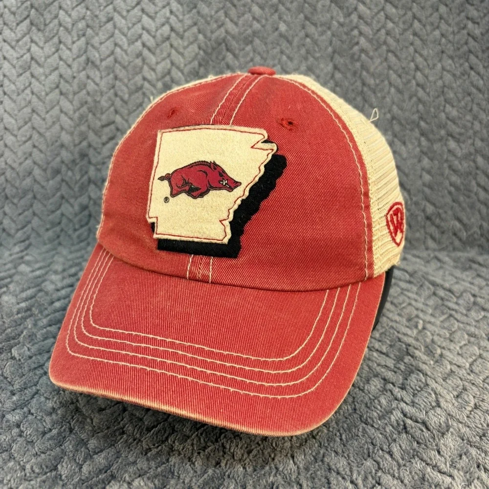 Arkansas Razorbacks Youth Trucker Hat Red Top of the World Snapback Cap